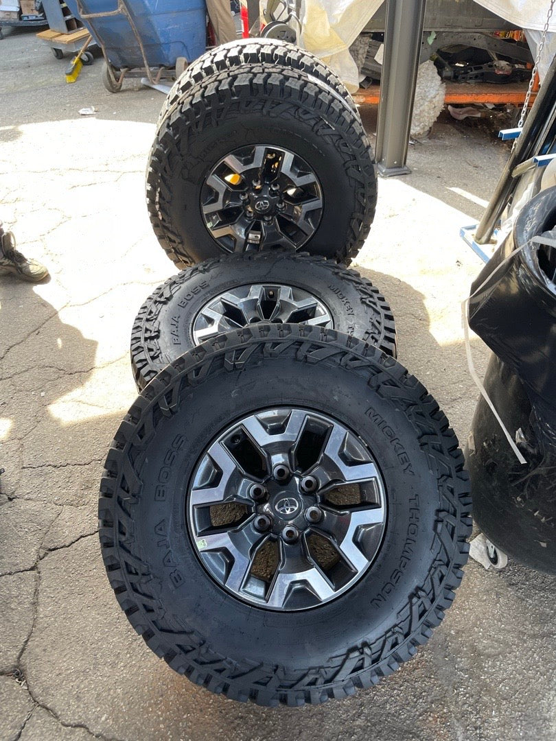 OEM Toyota Tacoma 16” inch wheels + New Mickey Thompson Baja boss tires 285/75R/16 all terrain