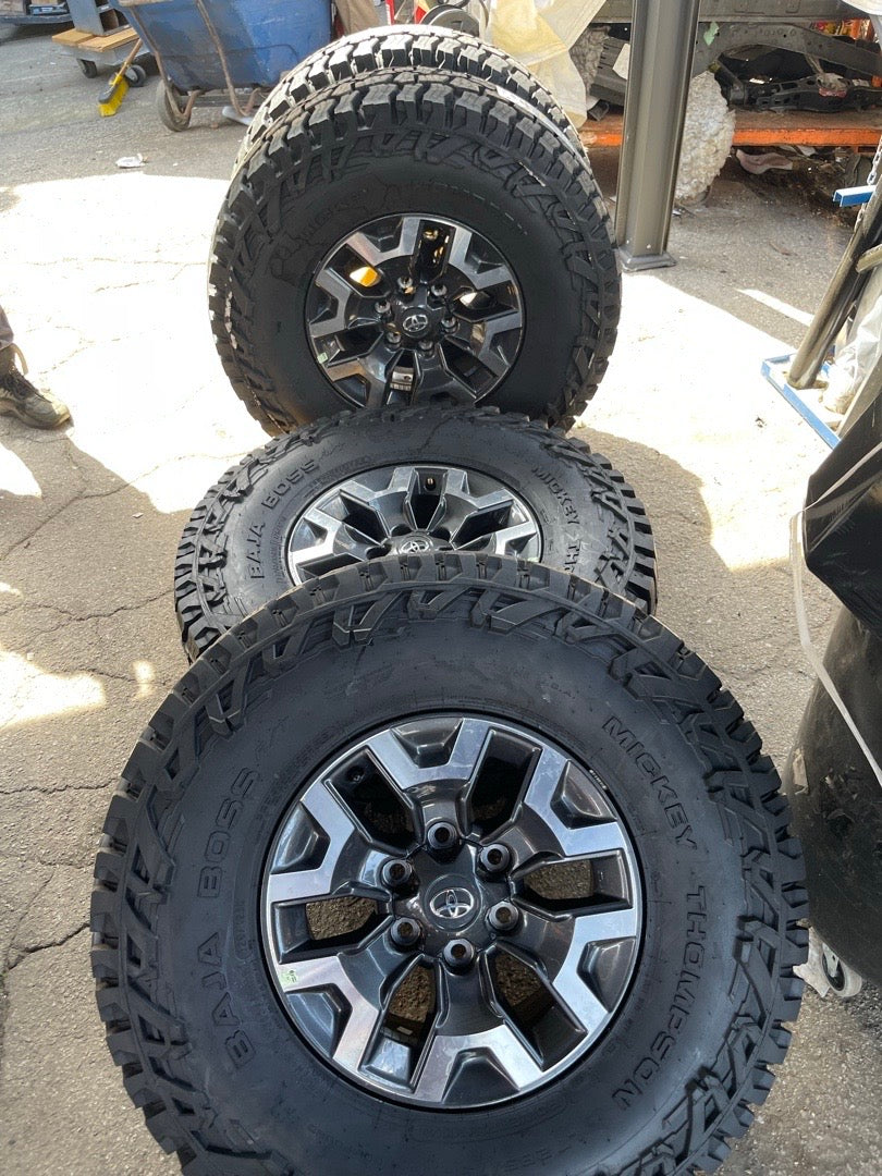 OEM Toyota Tacoma 16” inch wheels + New Mickey Thompson Baja boss tires 285/75R/16 all terrain