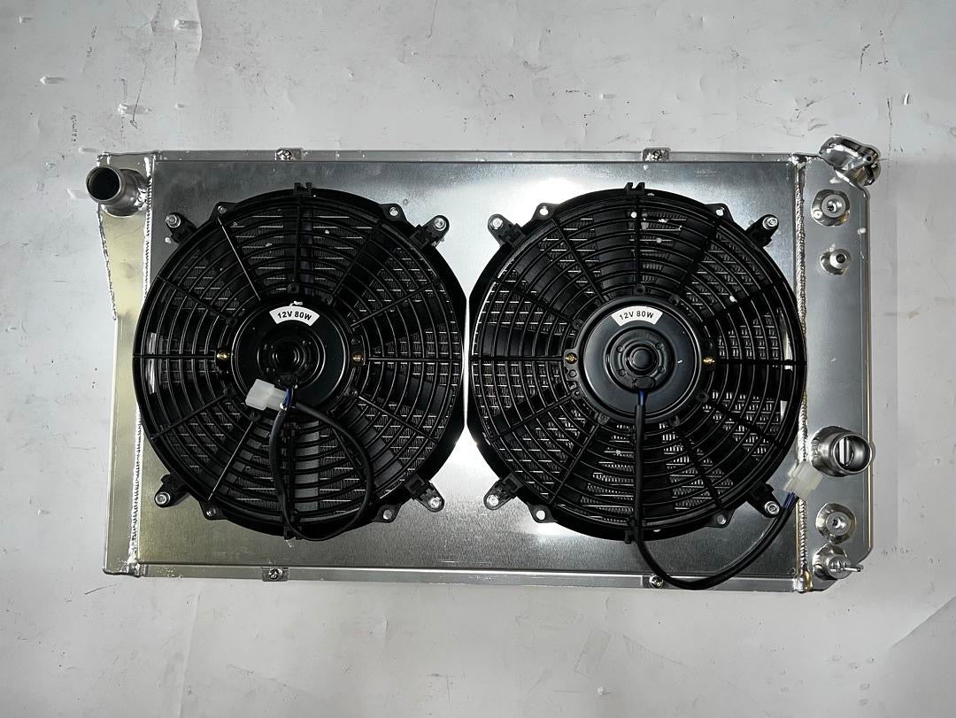 3-Row Radiator with 12" Fan Shroud Compatible with 1982-2002 S10/S-10 Blazer, 1984-1990 Corvette RA+FS-S10V882-3