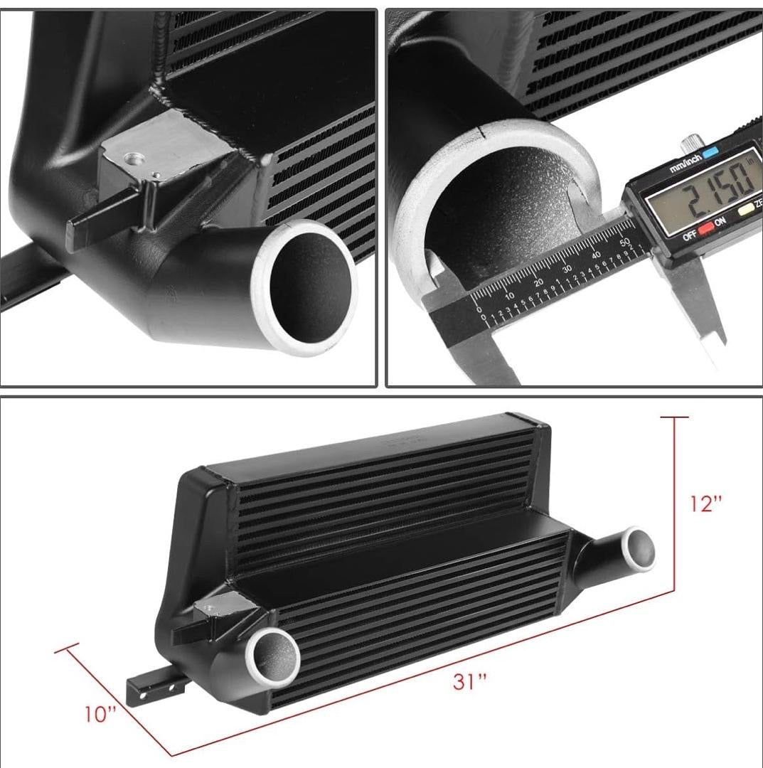 Eco boost black turbo intercooler 15-19 ford mustang Boitcl-fm15-t2-bk