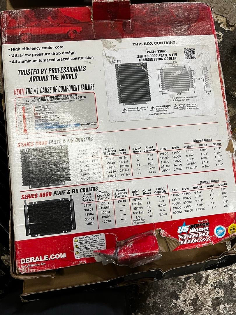 Derale 9000 Series Fin and Plate Transmission Coolers