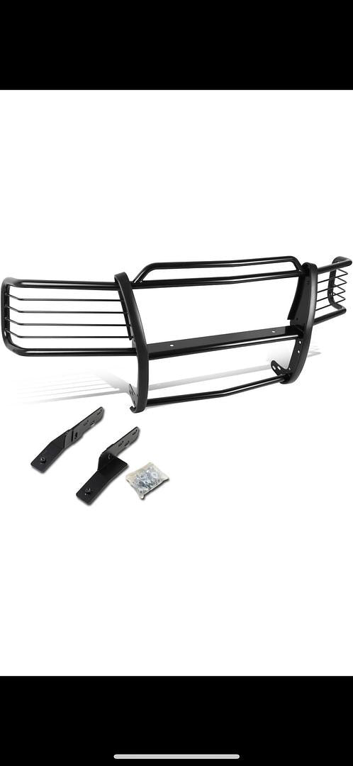 Front Bumper Brush Grille Guard Compatible with 00-02 Silverado/Sierra 2500HD 3500HD GRILL-G-008-BK