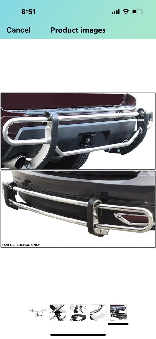 Stainless Steel Double 
Bar Rear Bumper Protector Guard (Chrome) 
98-05 Mercedes M-Class W163 OB RBG-021-SS