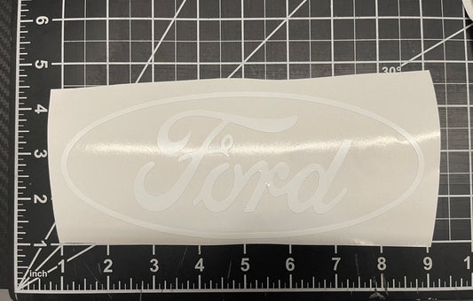 8.5x4 inches white ford sticker