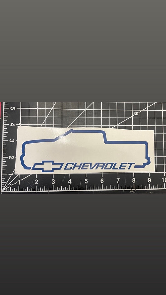 8x2.5 inch blue chvrolet truck Decal vynil (4x9 for shipping)