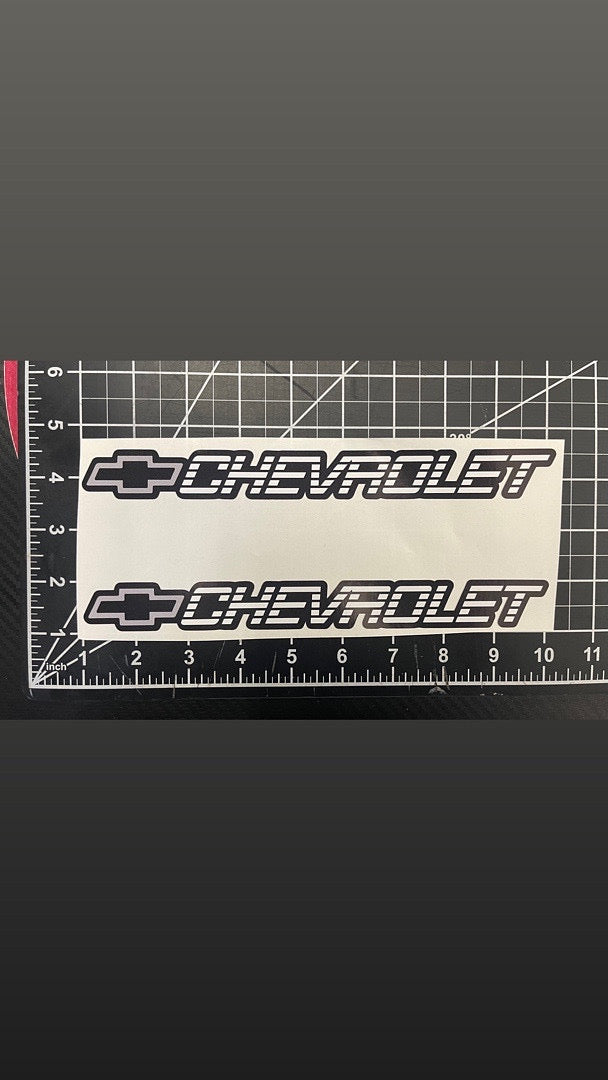 10x1 inches 2 piece c/k style chevrolet chevy gray sticker decal self adhesive