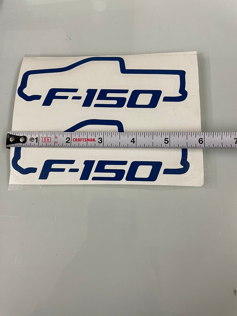 5.5x2 inch “f-150” Gold truck cutout decal vynil 2pcs (11.5x4.5 for shipping)