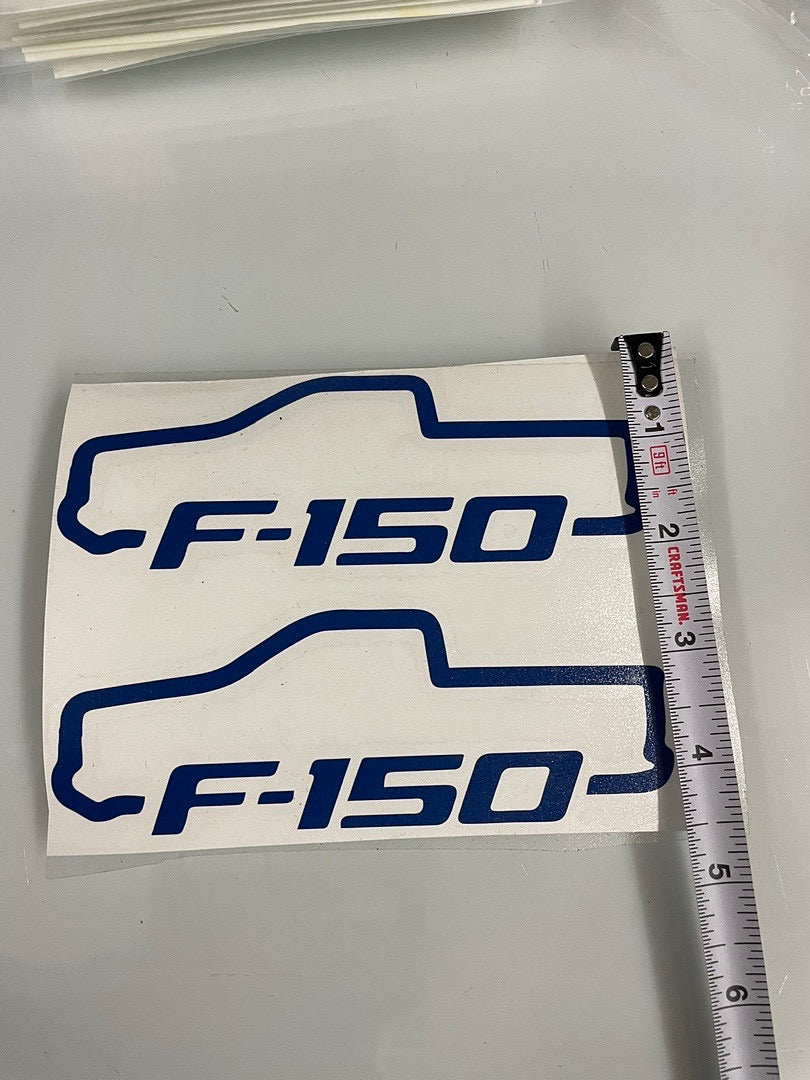 5.5x2 inch “f-150” Gold truck cutout decal vynil 2pcs (11.5x4.5 for shipping)