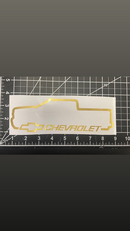 8x2.5 inch gold chvrolet truck Decal vynil (4x9 for shipping)