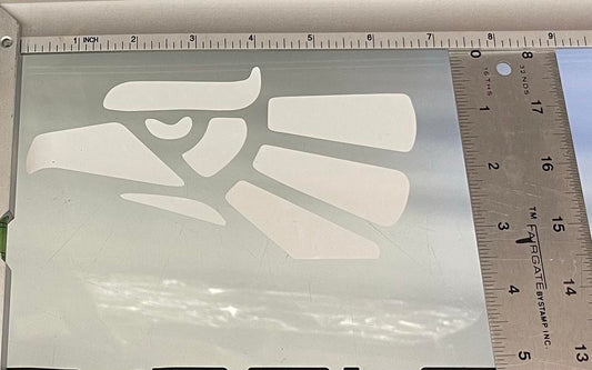 7x3.5 inch Hecho en mexico eagle logo white decal vinyl