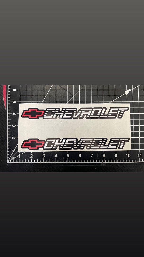 10x1 inches 2 pcs red c/k style chevrolet chevy sticker