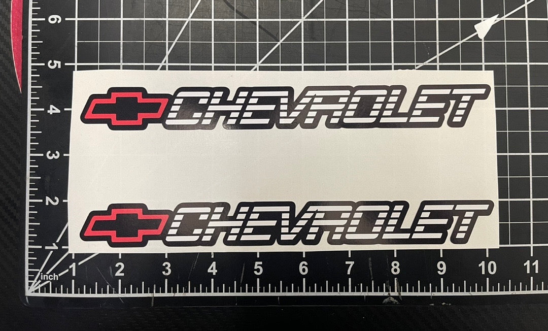 10x1 inches 2 pcs red c/k style chevrolet chevy sticker