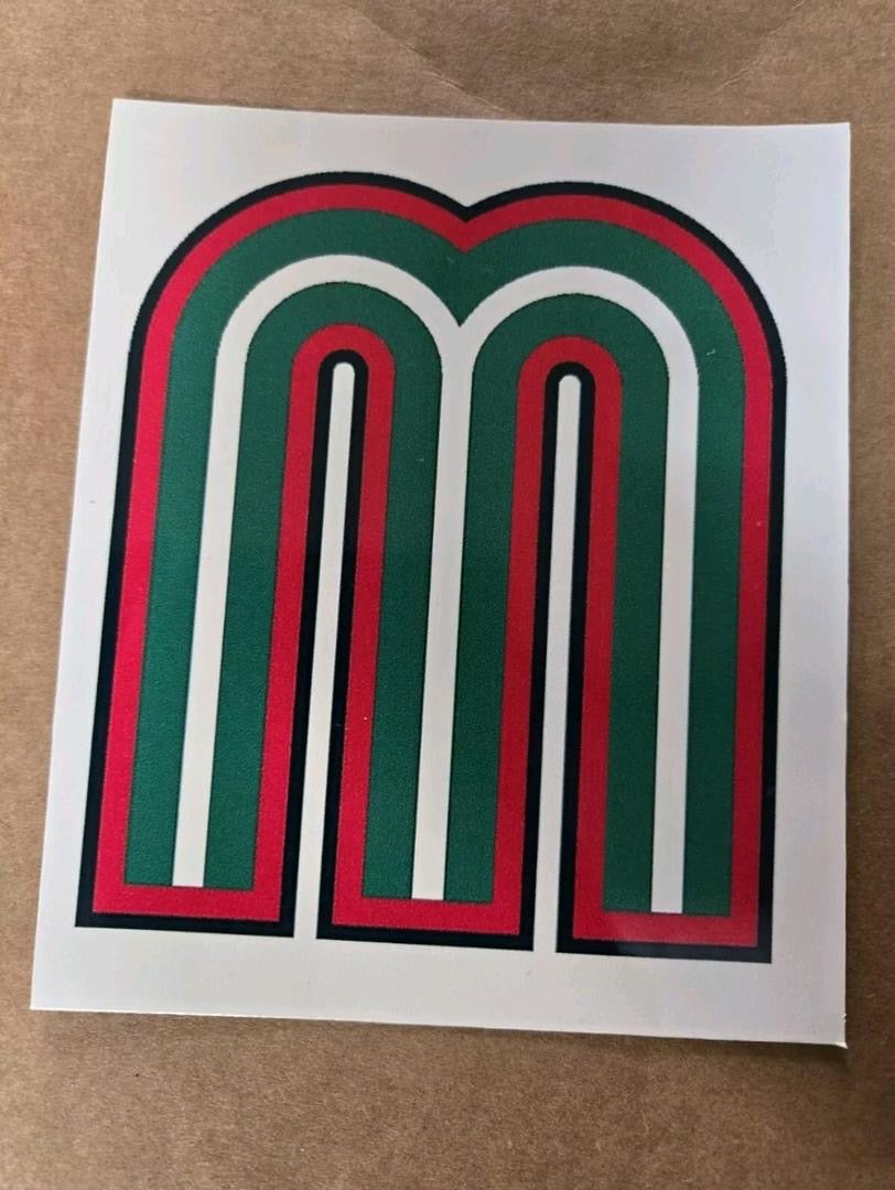 4.5x4 inches printed Mexico soccer league sticker adhesive white background