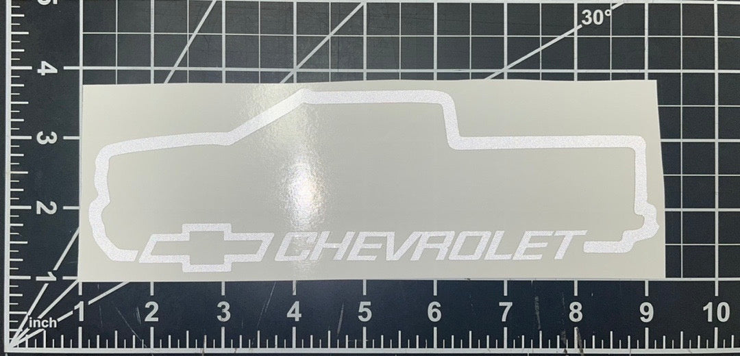 8x2.5 inch white Chevrolet truck Decal vynil (4x9 for shipping)