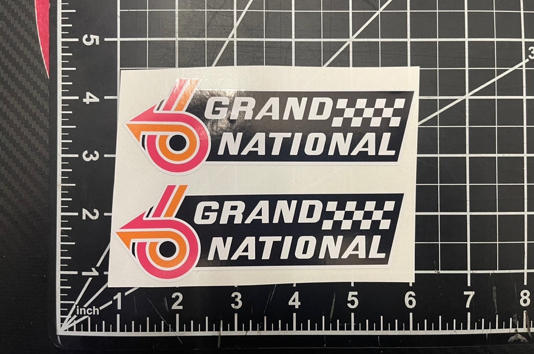 5.5x1.5 inches 2 pcs grand national sticker emblem self adhesive