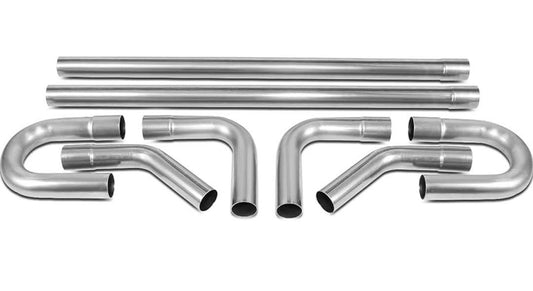 8-Pieces 2.5 In. OD Custom Mandrel-Bends Exhaust Pipe Kit (Stainless Steel) Ztl-25RAW-8p