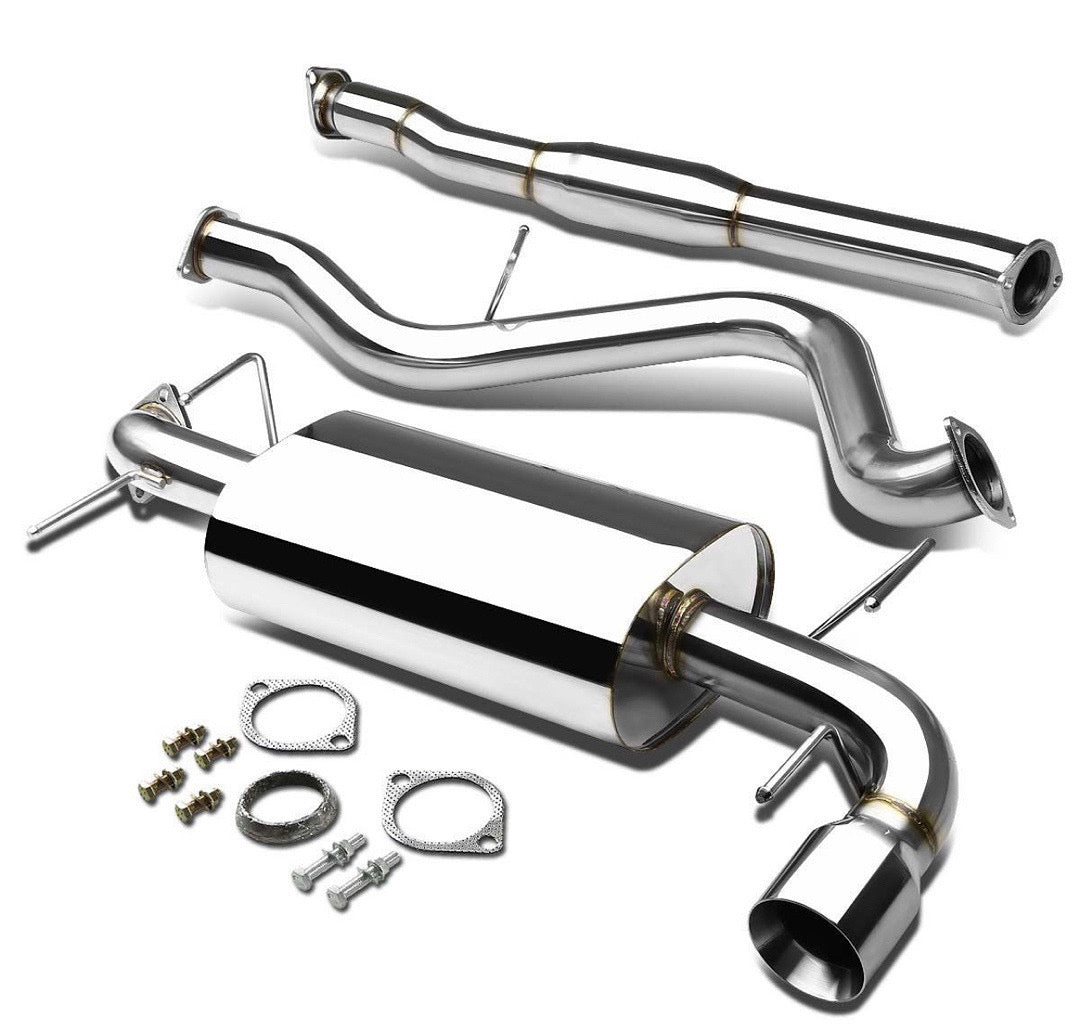 Catback Exhaust - Rolled Tip 08-14 Subaru Impreza WRX Model Single-Exit S/S cbe-wrx085-OE-NRT