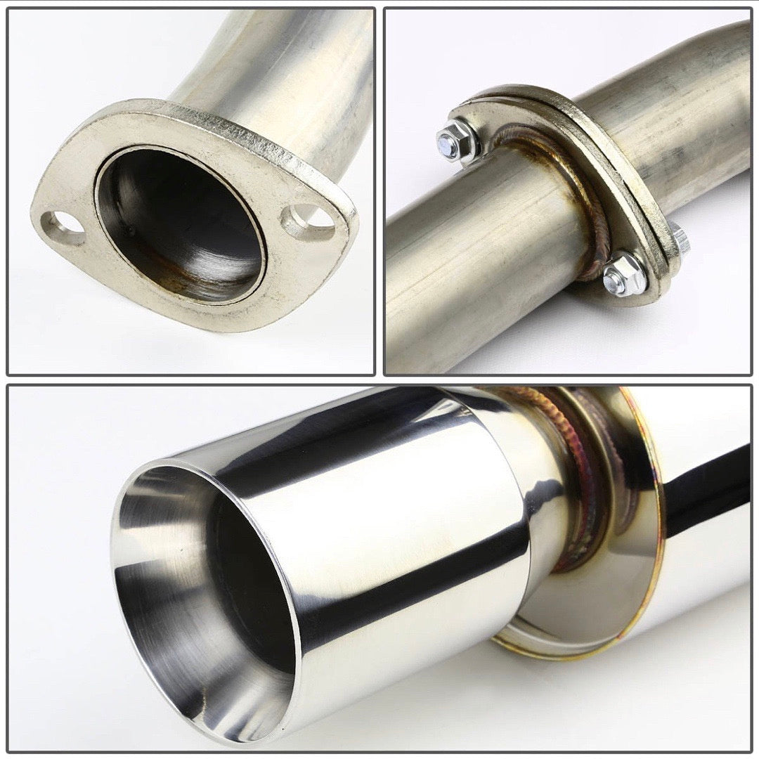 Stainless Steel 3.5-inch Rolled Muffler Tip Catback Exhaust 90-98 Mazda Miata MX5 NA 1.6/1.8 Cbe-mm90-90