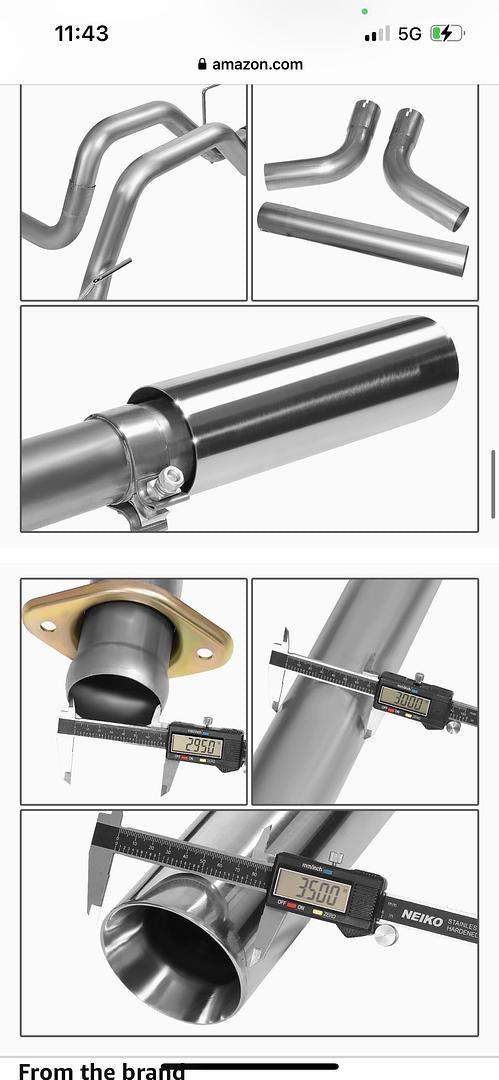 3.5" Stainless Steel Cat-Back Exhaust System Compatible with F-150 2.7L 3.5L 5.0L 15-20, Excludes Standard Cab Models 6.5' Bed CBE-UR-017