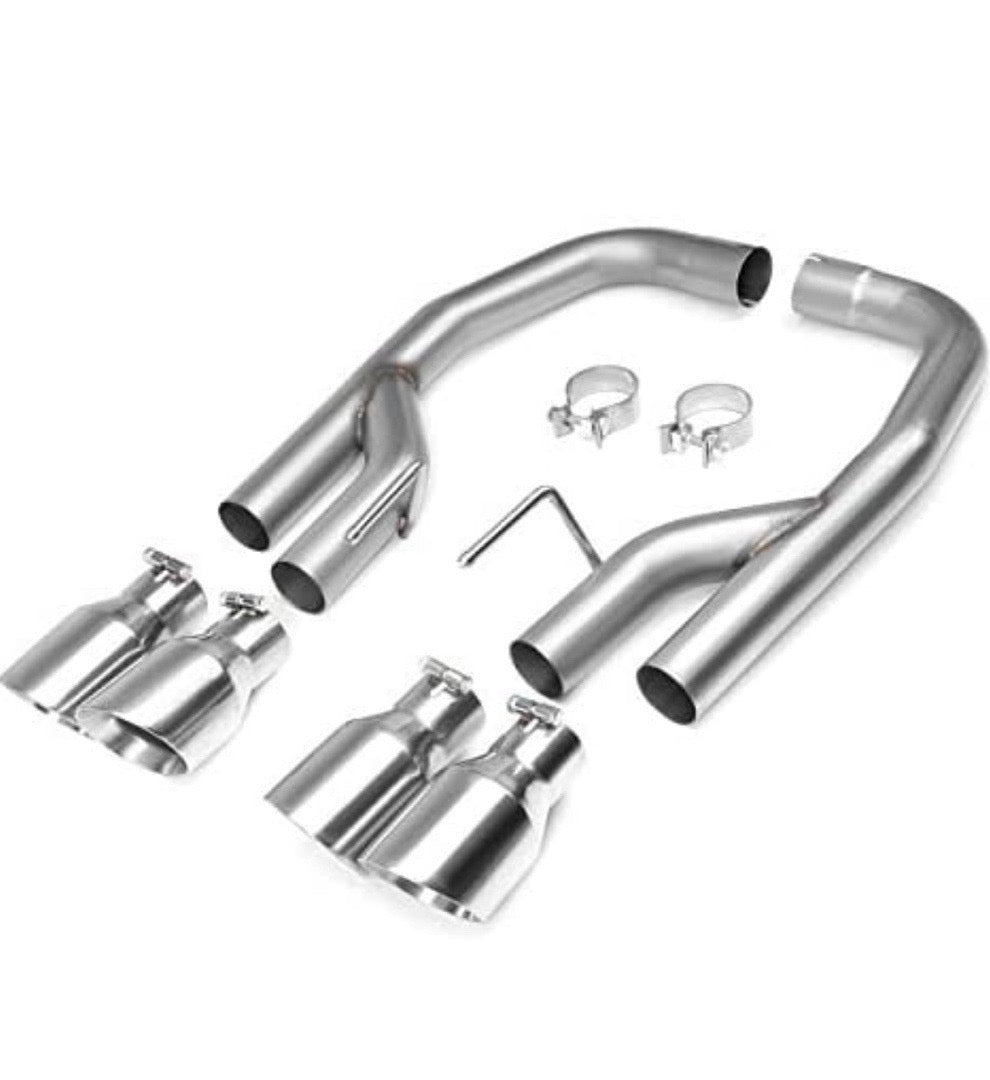 Stainless Steel 4-inch Muffler Tips Axle Catback Exhaust 2018-2020 Mustang 5.0L Ob Cbe-mu-fm18-50l