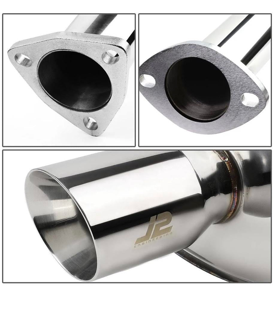 Catback Exhaust W/Muffler Tip - Stainless Steel 01-05 Honda Civic LX/DX/HX 1.7L J2-CBE-OS-072