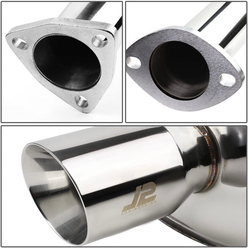 Catback Exhaust W/Muffler Tip - Stainless Steel 01-05 Honda Civic LX/DX/HX 1.7L J2-cbe-OS-072