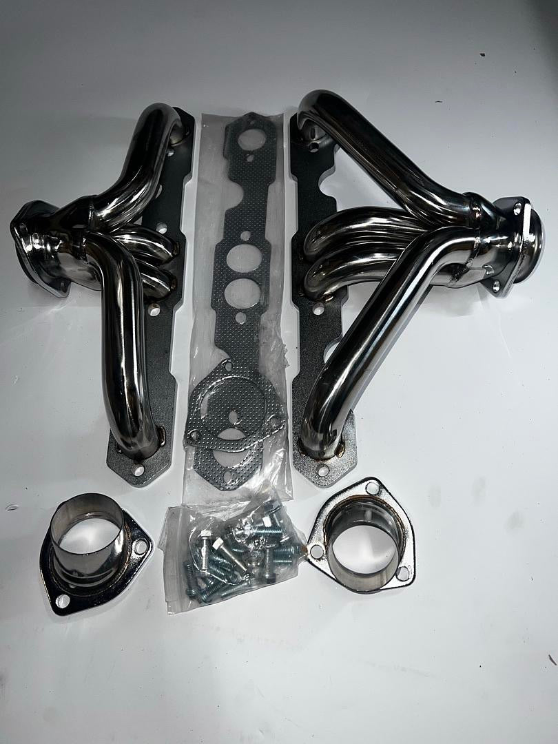 Tri-5 Shorty Exhaust Headers - Stainless Steel 55-57 Chevy Small Block SBC 265 283 HDS-SBC-TR15