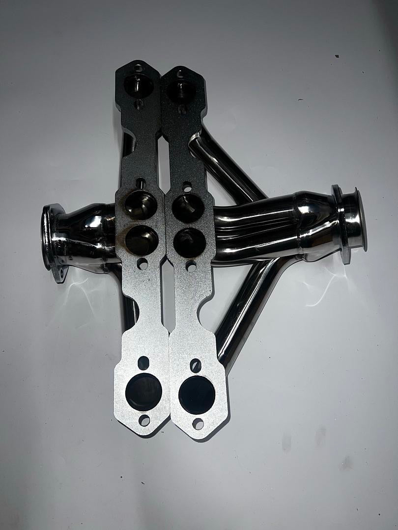 Tri-5 Shorty Exhaust Headers - Stainless Steel 55-57 Chevy Small Block SBC 265 283 HDS-SBC-TR15