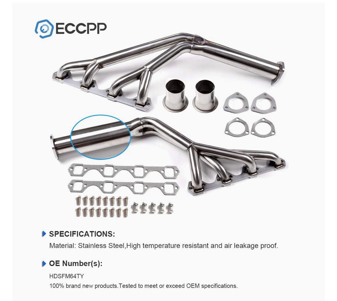 TRI-Y Racing Manifold Header Exhaust OB missing big gaskets. 64-70 Ford Mustang 4.7 / 5.0 V8 Hds-FM64-TY