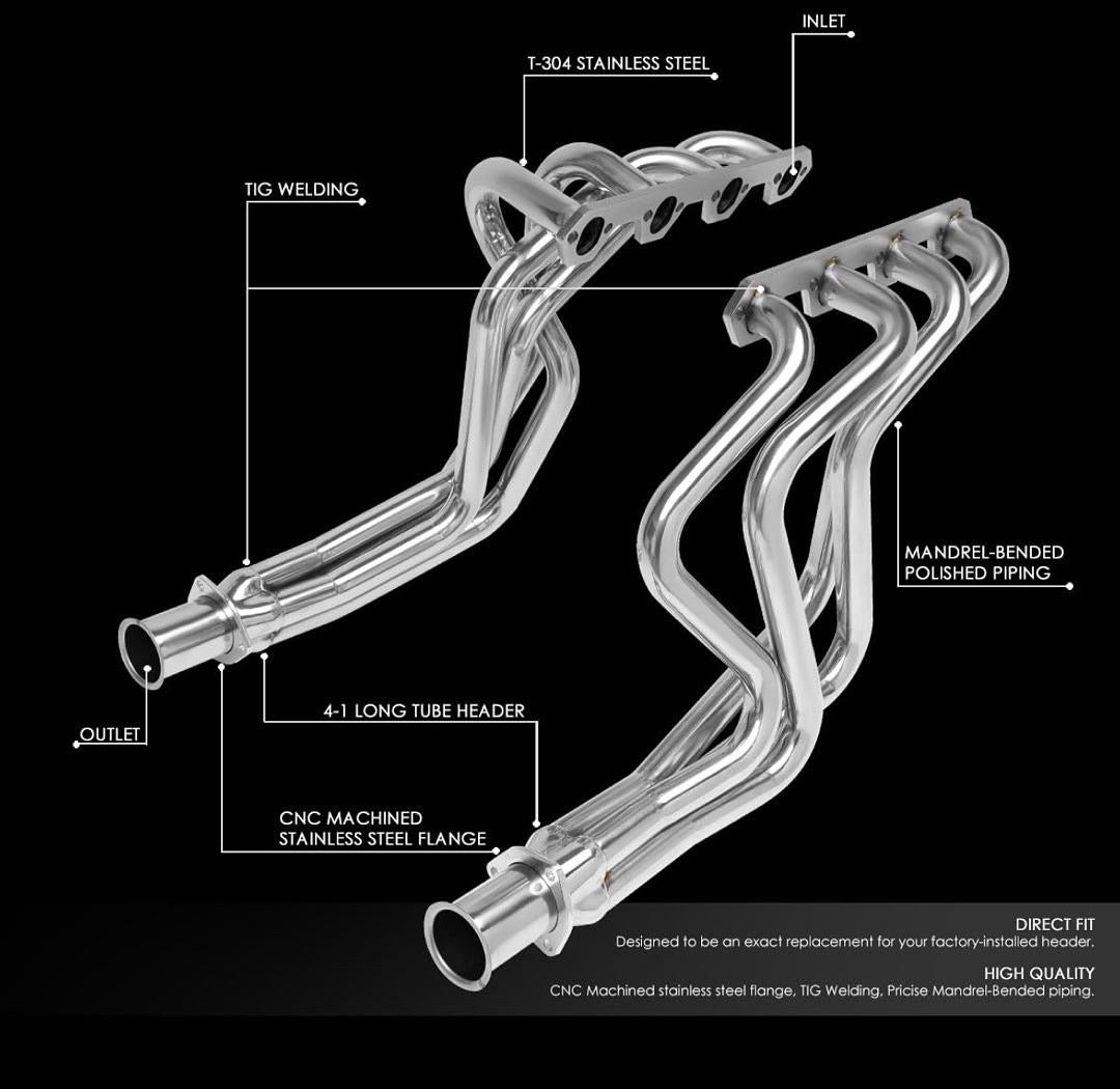 Long tube headers 5.8L V8 -95 Ford F-150/f-250/F-350 HDS-F15080-58L-LT 80