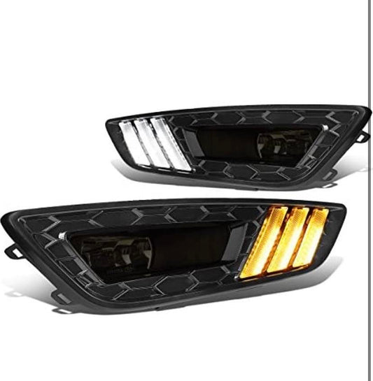 Smoked fog light led bezel switch back luz antiniebla ahumado con bisel y interruptor 15-17 Ford focus FL-FF16-BK-SM