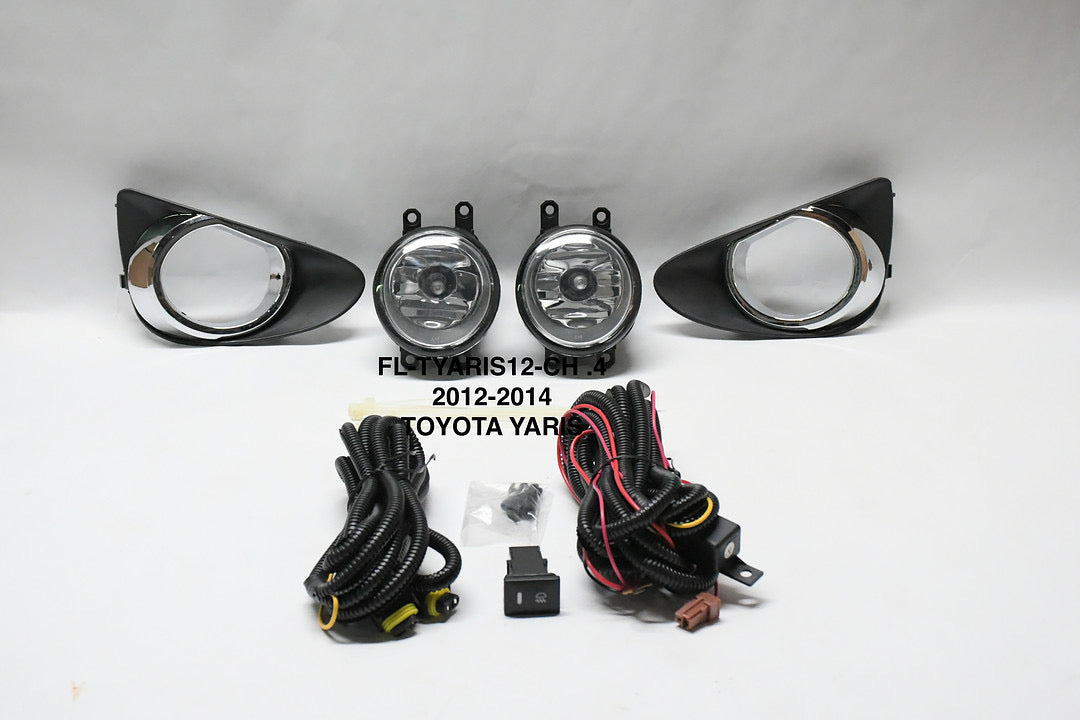 Chrome Fog Lights With Switch Side Enhanced visibility luz antiniebla con interruptor cromado 12-14 Toyota Yaris Hatchback FL-TYARIS12-CH