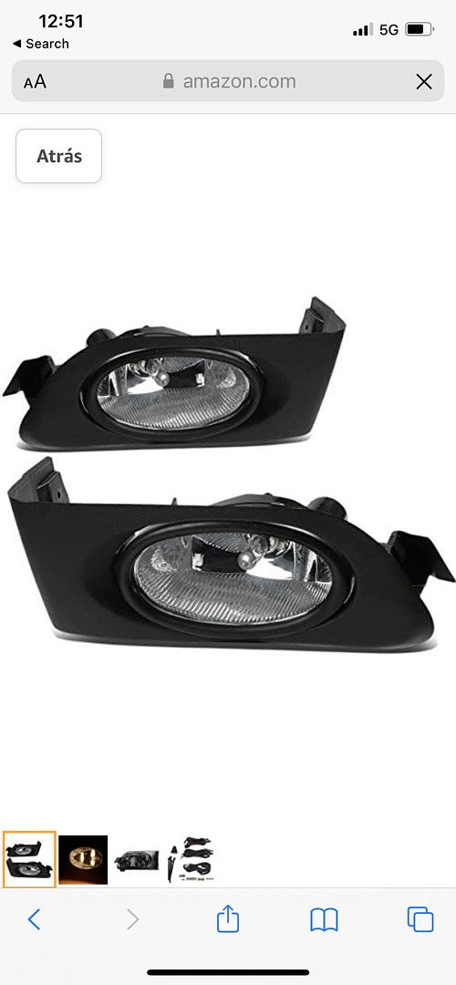 Front bumper fog light parachoque delantero luz antiniebla cromado 01-03 Honda Civic FL-HC01-Ch