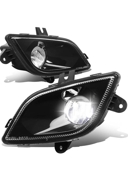 Pair of LED Reflector Fog Lights black luz antiniebla 18-22 Freightliner Cascadia Hl-HAY-007-BK