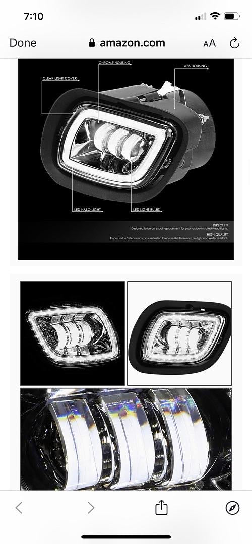 lLED Halo Ring DRL Projector Fog Light Lamp Set luz antiniebla cromado 08-17 Freightliner Cascadia FL-HAY-001-CH