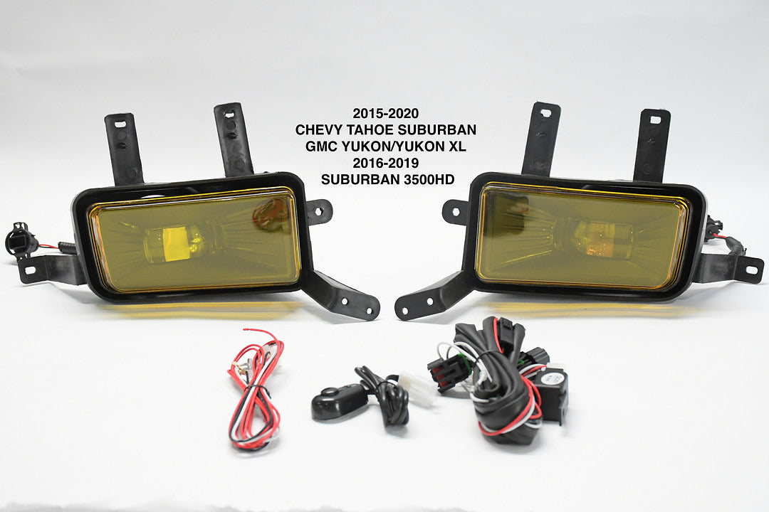 Amber Fog Light LED With Switch luz antiniebla ámbar con interruptor 15-20 Chevy Tahoe / 15-20 Suburban / 16-19 Suburban 3500 15-20 /GMC yukon/XL FL-ZTL-265-AM