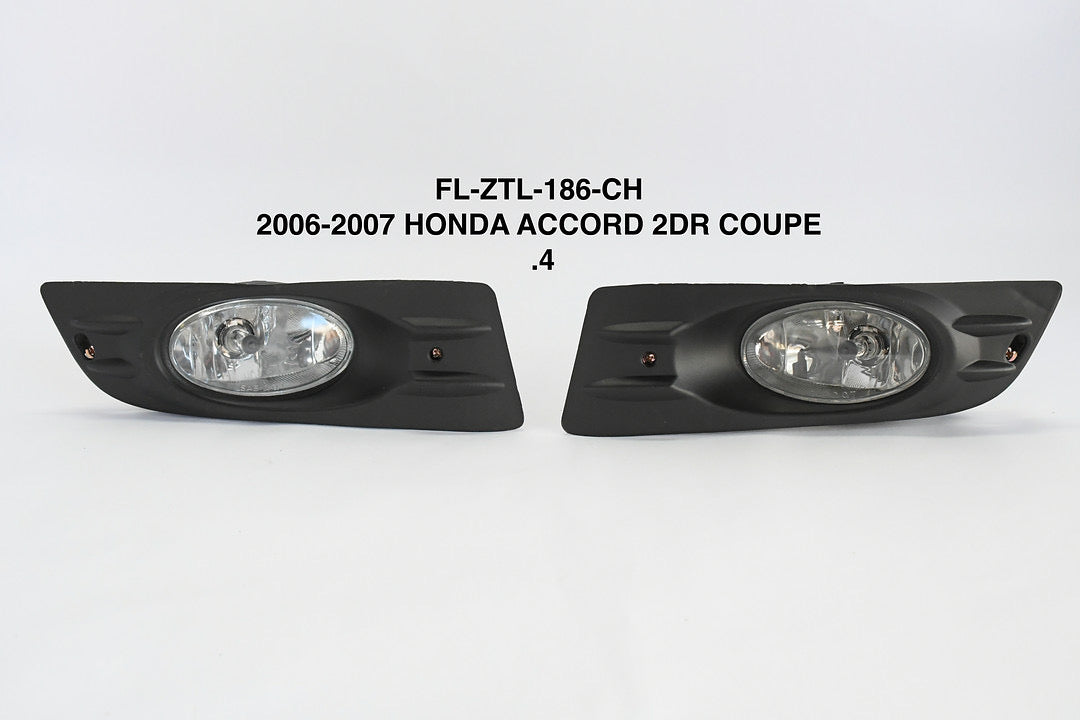 Chrome Fog Lights Enhance visibility, luz antiniebla cromado  06-07 Honda Accord 2-Door Coupe FL-ZTL-186-CH