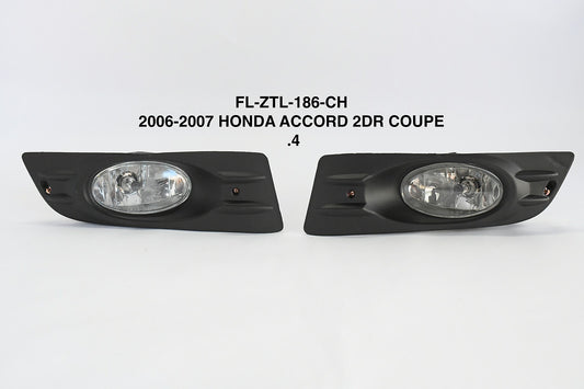 Chrome Fog Lights Enhance visibility, luz antiniebla cromado  06-07 Honda Accord 2-Door Coupe FL-ZTL-186-CH