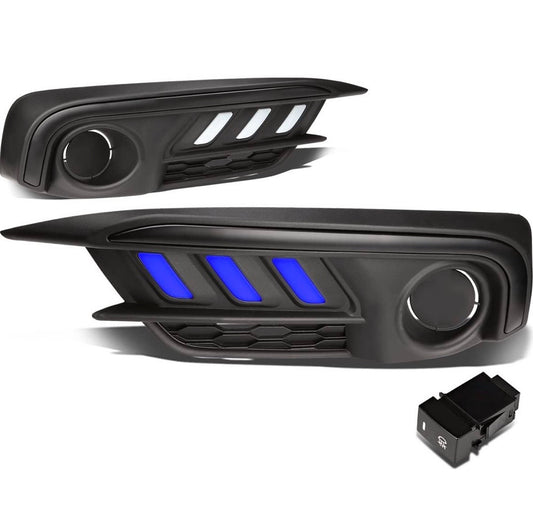 Front Bumper Black Fog Lights Enhance visibility for  Honda Civic 16-17 2-Dr, 4-Dr LX, EX FL-ZTL-240-BL