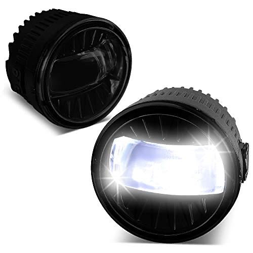 Black Housing Smoked Lens White LED Projector Fog Lights Replacement Compatible with 13-14 Legacy 05-09 Frontier FL-ZTL-345-SM